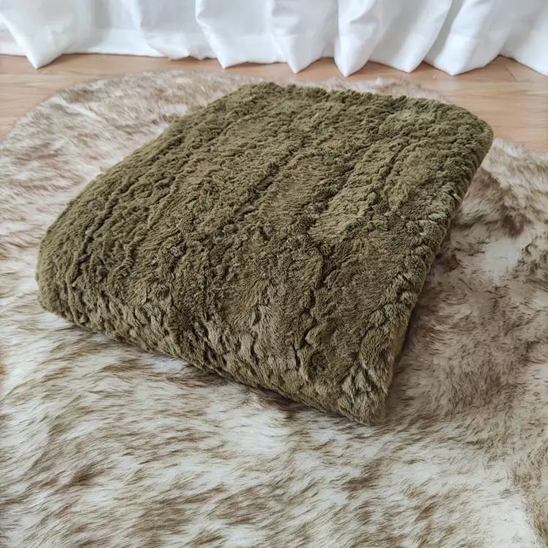 Home decoration Soft Cozy Faux Rabbit Fur Winter Blanket